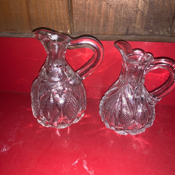 Set Of Two Small Glass Pitchers - Picture 3 of 6
